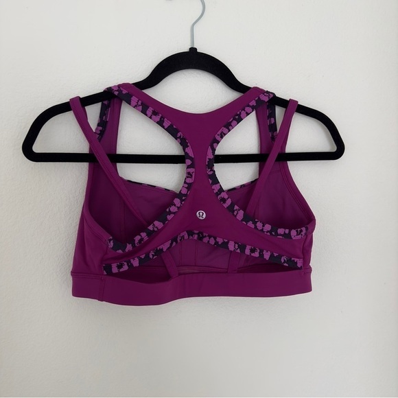 Lululemon Splendour Sports Bra Cheetah Ultra Violet Purple Size 10 Women’s - Picture 7 of 9